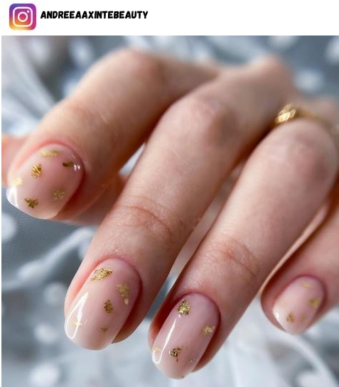 49 Luxurious Nails With Gold Flakes for 2024 - Nerd About Town